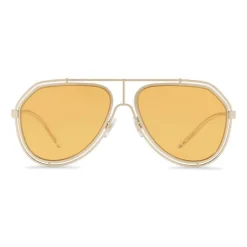 Dolce & Gabbana Eyewear Dolce & Gabbana - Pilot Sunglasses with Metallic Profile - Light Shiny Gold - Dolce & Gabbana Eyewear - Avvenice