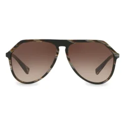 Dolce & Gabbana Eyewear Dolce & Gabbana - Pilot Acetate Sunglasses with Key Bridge - Brown Horn Effect - Dolce & Gabbana Eyewear - Avvenice^ Sunglasses & Eyewear