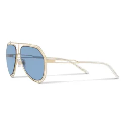 Dolce & Gabbana Eyewear Dolce & Gabbana - Pilot Sunglasses with Metallic Profile - Shiny Light Gold Blue - Dolce & Gabbana Eyewear - Avvenice^ Sunglasses & Eyewear