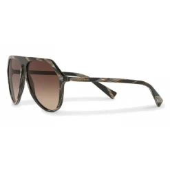 Dolce & Gabbana Eyewear Dolce & Gabbana - Pilot Acetate Sunglasses with Key Bridge - Brown Horn Effect - Dolce & Gabbana Eyewear - Avvenice^ Sunglasses & Eyewear