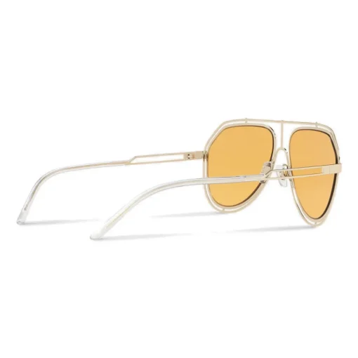 Dolce & Gabbana Eyewear Dolce & Gabbana - Pilot Sunglasses with Metallic Profile - Light Shiny Gold - Dolce & Gabbana Eyewear - Avvenice