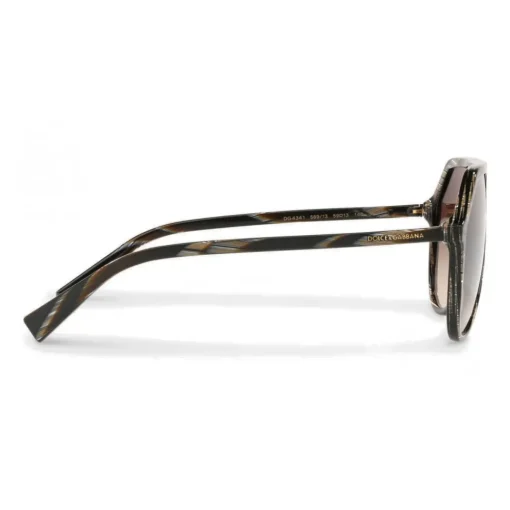 Dolce & Gabbana Eyewear Dolce & Gabbana - Pilot Acetate Sunglasses with Key Bridge - Brown Horn Effect - Dolce & Gabbana Eyewear - Avvenice^ Sunglasses & Eyewear