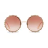 Dolce & Gabbana Eyewear Dolce & Gabbana - Round Metal Sunglasses with Crystals - Rose Gold - Dolce & Gabbana Eyewear - Avvenice^ Sunglasses & Eyewear
