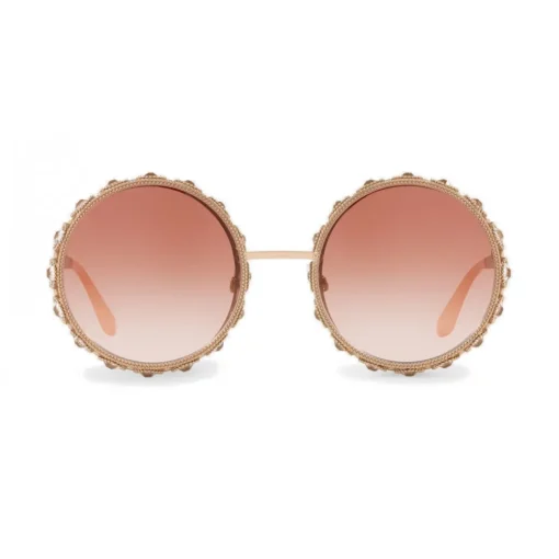 Dolce & Gabbana Eyewear Dolce & Gabbana - Round Metal Sunglasses with Crystals - Rose Gold - Dolce & Gabbana Eyewear - Avvenice^ Sunglasses & Eyewear