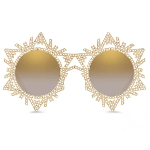 Dolce & Gabbana Eyewear Dolce & Gabbana - Round Sunglasses with DG Star - Gold - Dolce & Gabbana Eyewear - Avvenice^ Sunglasses & Eyewear
