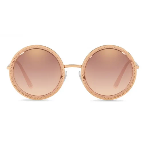 Dolce & Gabbana Eyewear Dolce & Gabbana - Round Sunglasses with "Sacred Heart" Metal Profile - Rose Gold - Dolce & Gabbana Eyewear - Avvenice