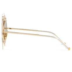 Dolce & Gabbana Eyewear Dolce & Gabbana - Round Sunglasses with DG Star - Gold - Dolce & Gabbana Eyewear - Avvenice^ Sunglasses & Eyewear