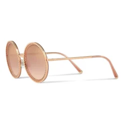 Dolce & Gabbana Eyewear Dolce & Gabbana - Round Sunglasses with "Sacred Heart" Metal Profile - Rose Gold - Dolce & Gabbana Eyewear - Avvenice
