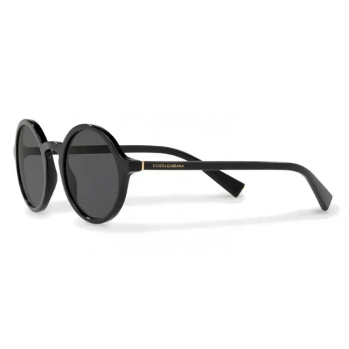 Dolce & Gabbana Eyewear Dolce & Gabbana - Round Acetate Sunglasses with Key Bridge - Black - Dolce & Gabbana Eyewear - Avvenice