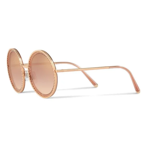 Dolce & Gabbana Eyewear Dolce & Gabbana - Round Sunglasses with "Sacred Heart" Metal Profile - Rose Gold - Dolce & Gabbana Eyewear - Avvenice