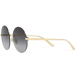 Dolce & Gabbana Eyewear Dolce & Gabbana - Round Sunglasses Plaque Logo - Black Gold - Dolce & Gabbana Eyewear - Avvenice