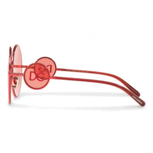 Dolce & Gabbana Eyewear Dolce & Gabbana - Round Metal Sunglasses with DG Detail - Brilliant Burgundy - Dolce & Gabbana Eyewear - Avvenice