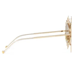 Dolce & Gabbana Eyewear Dolce & Gabbana - Round Sunglasses with DG Star - Gold - Dolce & Gabbana Eyewear - Avvenice^ Sunglasses & Eyewear
