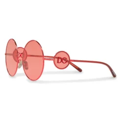 Dolce & Gabbana Eyewear Dolce & Gabbana - Round Metal Sunglasses with DG Detail - Brilliant Burgundy - Dolce & Gabbana Eyewear - Avvenice