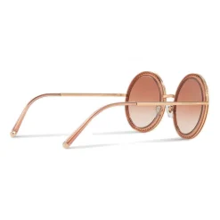Dolce & Gabbana Eyewear Dolce & Gabbana - Round Sunglasses with "Sacred Heart" Metal Profile - Rose Gold - Dolce & Gabbana Eyewear - Avvenice
