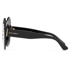 Dolce & Gabbana Eyewear Dolce & Gabbana - Round Sunglasses DG Fashion Panda - Black and White with Strass - Dolce & Gabbana Eyewear - Avvenice