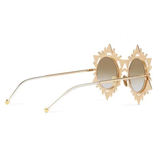 Dolce & Gabbana Eyewear Dolce & Gabbana - Round Sunglasses with DG Star - Gold - Dolce & Gabbana Eyewear - Avvenice^ Sunglasses & Eyewear