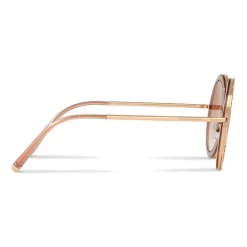 Dolce & Gabbana Eyewear Dolce & Gabbana - Round Sunglasses with "Sacred Heart" Metal Profile - Rose Gold - Dolce & Gabbana Eyewear - Avvenice