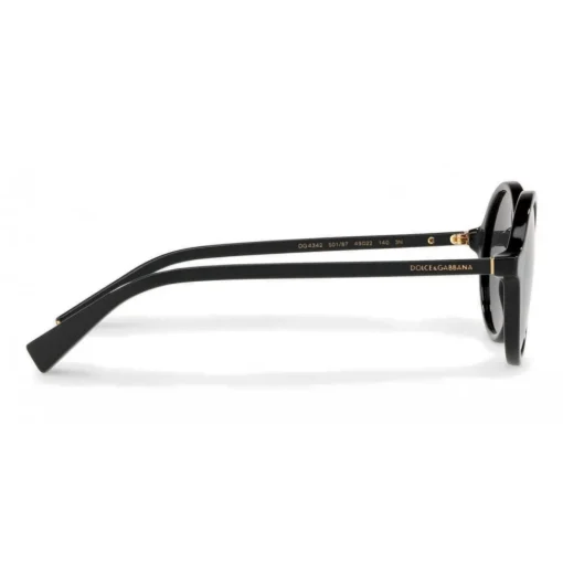 Dolce & Gabbana Eyewear Dolce & Gabbana - Round Acetate Sunglasses with Key Bridge - Black - Dolce & Gabbana Eyewear - Avvenice