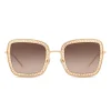 Dolce & Gabbana Eyewear Dolce & Gabbana - Square Devotion Sunglasses with Lace - Gold - Dolce & Gabbana Eyewear - Avvenice