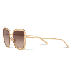Dolce & Gabbana Eyewear Dolce & Gabbana - Square Devotion Sunglasses with Lace - Gold - Dolce & Gabbana Eyewear - Avvenice
