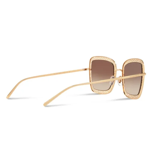Dolce & Gabbana Eyewear Dolce & Gabbana - Square Devotion Sunglasses with Lace - Gold - Dolce & Gabbana Eyewear - Avvenice