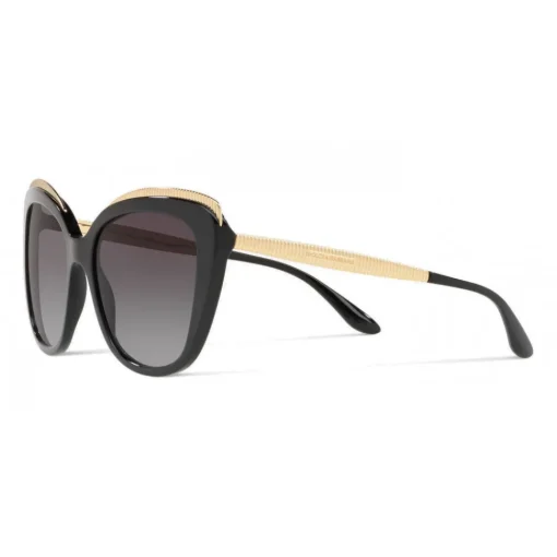 Dolce & Gabbana Eyewear Dolce & Gabbana - Sunglasses Cat-Eye with Gros Grain Decoration - Black and Gold - Dolce & Gabbana Eyewear - Avvenice