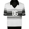 Dolce & Gabbana Dolce & Gabbana - White and Black Jacquard Polo Shirt - Dolce & Gabbana Exclusive Luxury Collection - Avvenice^ T-shirt
