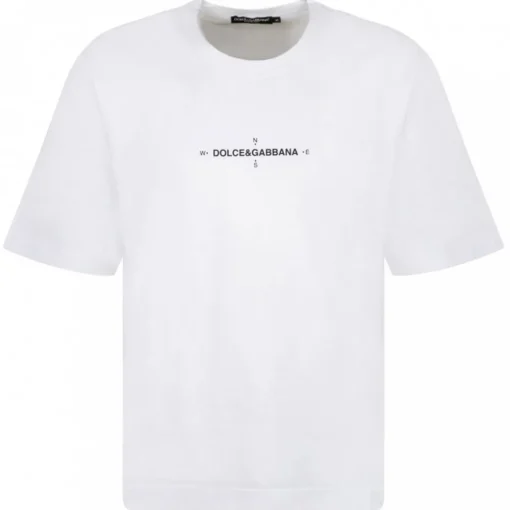 Dolce & Gabbana Dolce & Gabbana - White Navy Print Short Sleeve T-Shirt - Dolce & Gabbana Exclusive Luxury Collection - Avvenice^ T-shirt