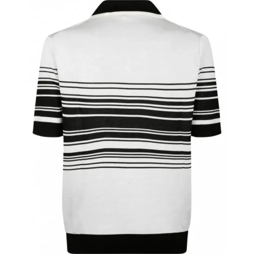 Dolce & Gabbana Dolce & Gabbana - White and Black Jacquard Polo Shirt - Dolce & Gabbana Exclusive Luxury Collection - Avvenice^ T-shirt