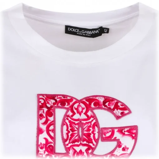 Dolce & Gabbana Dolce & Gabbana - White Logo Embroidered T-Shirt - Dolce & Gabbana Exclusive Luxury Collection - Avvenice