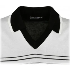 Dolce & Gabbana Dolce & Gabbana - White and Black Jacquard Polo Shirt - Dolce & Gabbana Exclusive Luxury Collection - Avvenice^ T-shirt