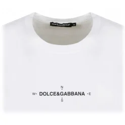Dolce & Gabbana Dolce & Gabbana - White Navy Print Short Sleeve T-Shirt - Dolce & Gabbana Exclusive Luxury Collection - Avvenice^ T-shirt