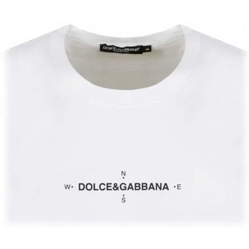 Dolce & Gabbana Dolce & Gabbana - White Navy Print Short Sleeve T-Shirt - Dolce & Gabbana Exclusive Luxury Collection - Avvenice^ T-shirt