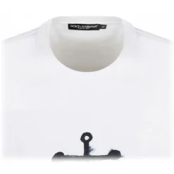 Dolce & Gabbana Dolce & Gabbana - White Navy Print Short Sleeve T-Shirt - Dolce & Gabbana Exclusive Luxury Collection - Avvenice