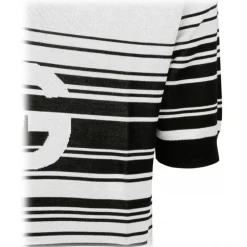 Dolce & Gabbana Dolce & Gabbana - White and Black Jacquard Polo Shirt - Dolce & Gabbana Exclusive Luxury Collection - Avvenice^ T-shirt