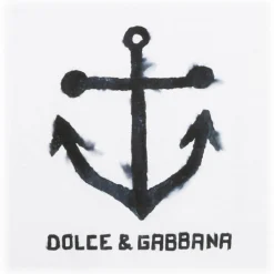 Dolce & Gabbana Dolce & Gabbana - White Navy Print Short Sleeve T-Shirt - Dolce & Gabbana Exclusive Luxury Collection - Avvenice