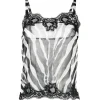 Dolce & Gabbana Dolce & Gabbana - Zebra-Print Chiffon Lingerie-Style Top - Dolce & Gabbana Exclusive Luxury Collection - Avvenice^ Tops