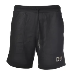 Dondup - Bermuda in Sponge Effect Fabric - Black - Trousers - Luxury Exclusive Collection - Avvenice^ Trousers