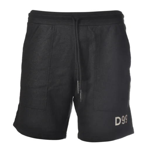 Dondup - Bermuda in Sponge Effect Fabric - Black - Trousers - Luxury Exclusive Collection - Avvenice^ Trousers