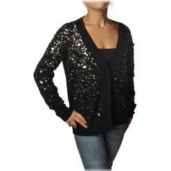 Dondup - Cardigan with Sequins - Black - Knitwear - Luxury Exclusive Collection - Avvenice^ Knitwears