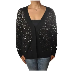 Dondup - Cardigan with Sequins - Black - Knitwear - Luxury Exclusive Collection - Avvenice^ Knitwears