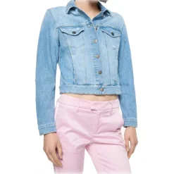 Dondup - Denim Jacket with Application Detail - Blue - Jacket - Luxury Exclusive Collection - Avvenice^ Jackets