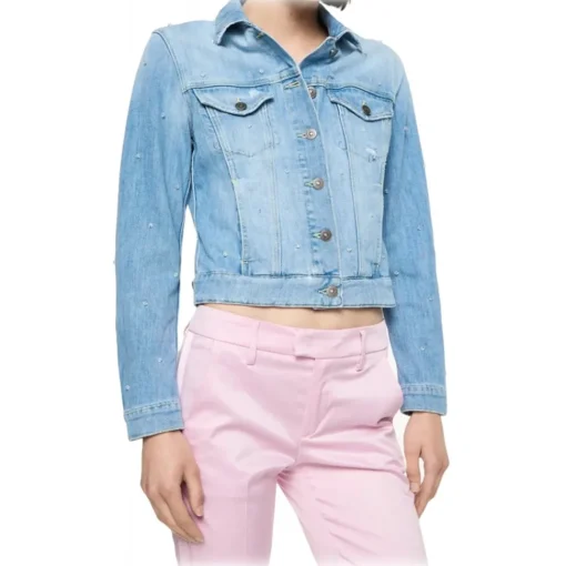 Dondup - Denim Jacket with Application Detail - Blue - Jacket - Luxury Exclusive Collection - Avvenice^ Jackets