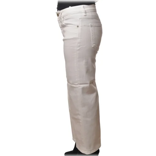 Dondup - Five Pockets Jeans Wide Leg - White - Trousers - Luxury Exclusive Collection - Avvenice^ Trousers