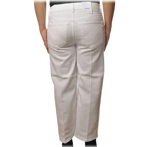 Dondup - Five Pockets Jeans Wide Leg - White - Trousers - Luxury Exclusive Collection - Avvenice^ Trousers