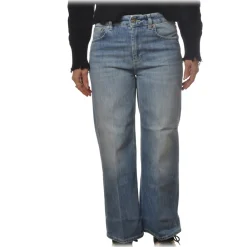 Dondup - High-Waisted Jeans Model Avenue - Blue Denim - Trousers - Luxury Exclusive Collection - Avvenice^ Trousers