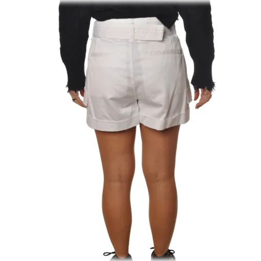 Dondup - High-Waisted Shorts with Finishing Belt - White - Trousers - Luxury Exclusive Collection - Avvenice
