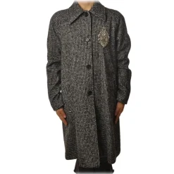 Dondup - Houndstooth Patterned Coat - Black/Grey - Jacket - Luxury Exclusive Collection - Avvenice^ Jackets