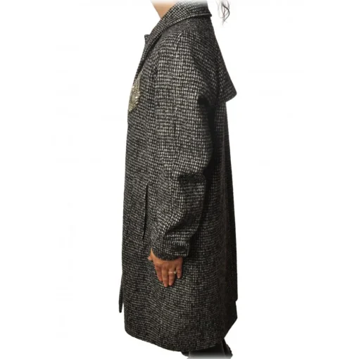 Dondup - Houndstooth Patterned Coat - Black/Grey - Jacket - Luxury Exclusive Collection - Avvenice^ Jackets